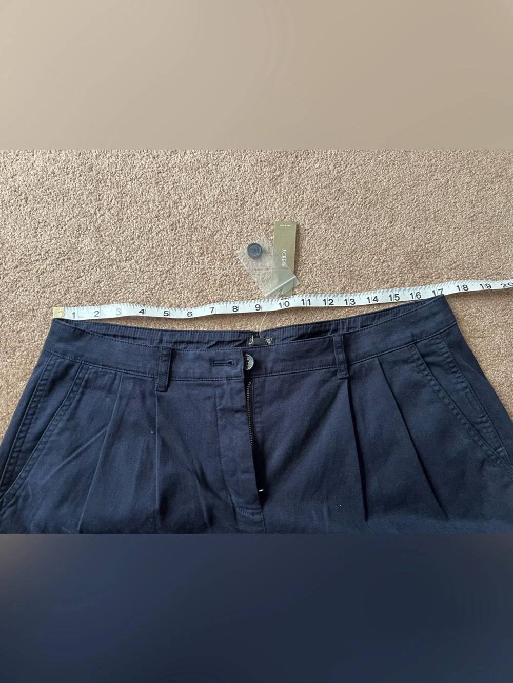J. Crew Navy High-Waist Pleated Women's Shorts